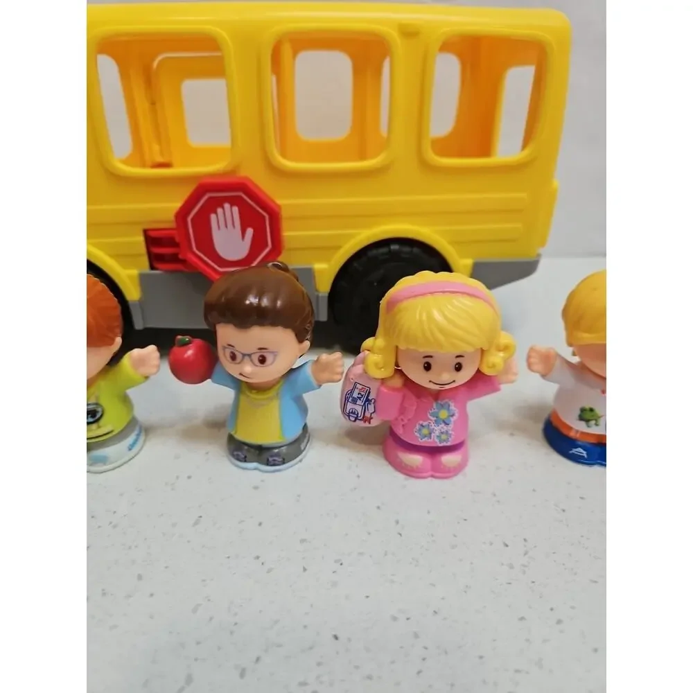 Fisher Price Little People Sit with Me School Bus 5 Figures Lights/Sounds‎ Works